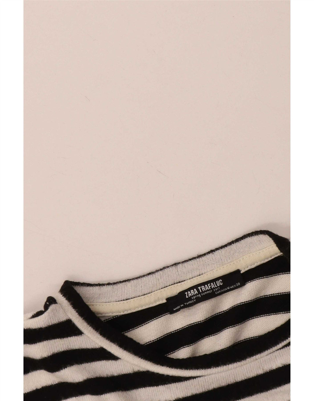 Übergroßes T-Shirt-Oberteil von Zara für Damen, UK 14, mittelschwarz gestreift