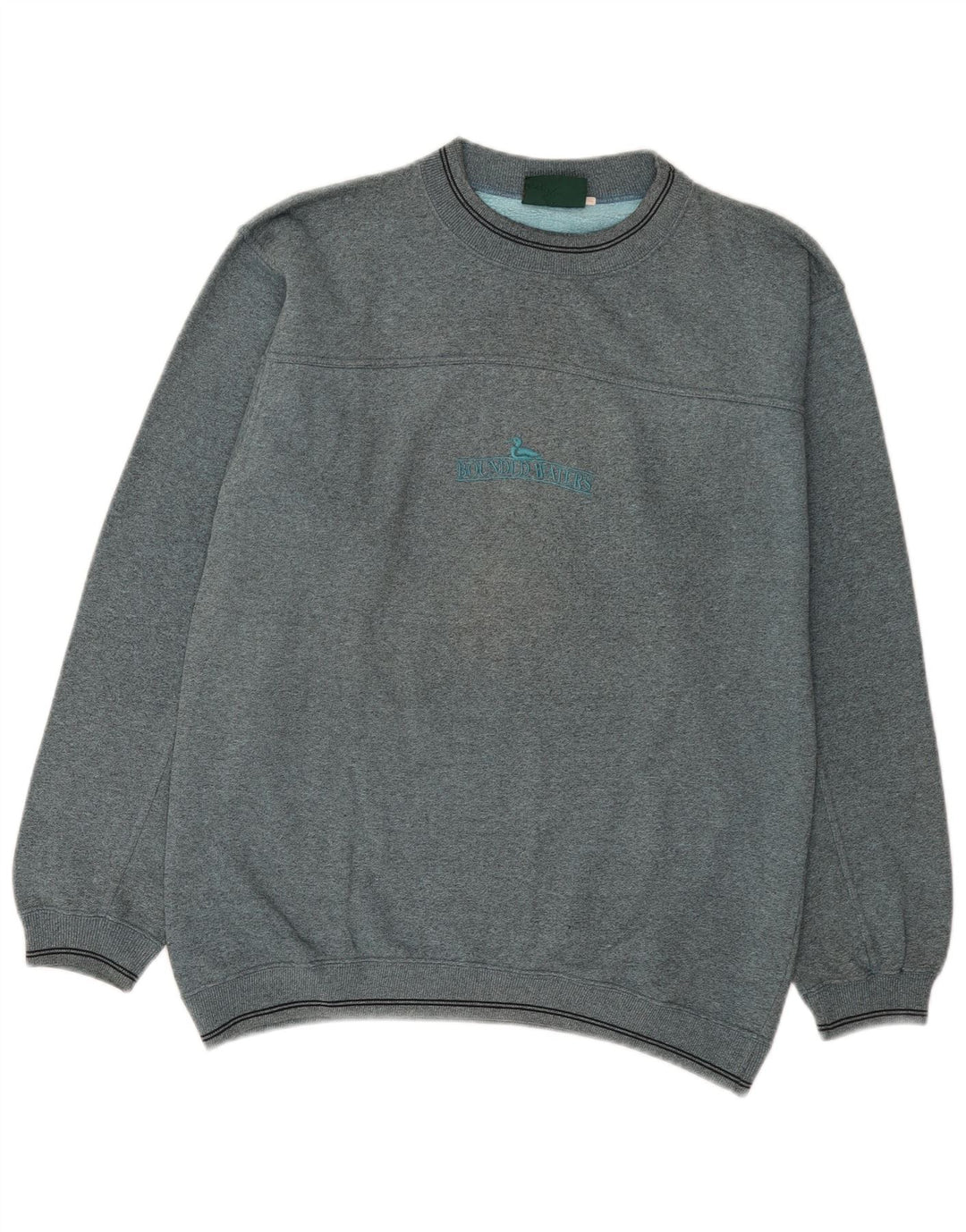 Bounded Waters Herren-Sweatshirt-Pullover aus mittelgrauer Baumwolle