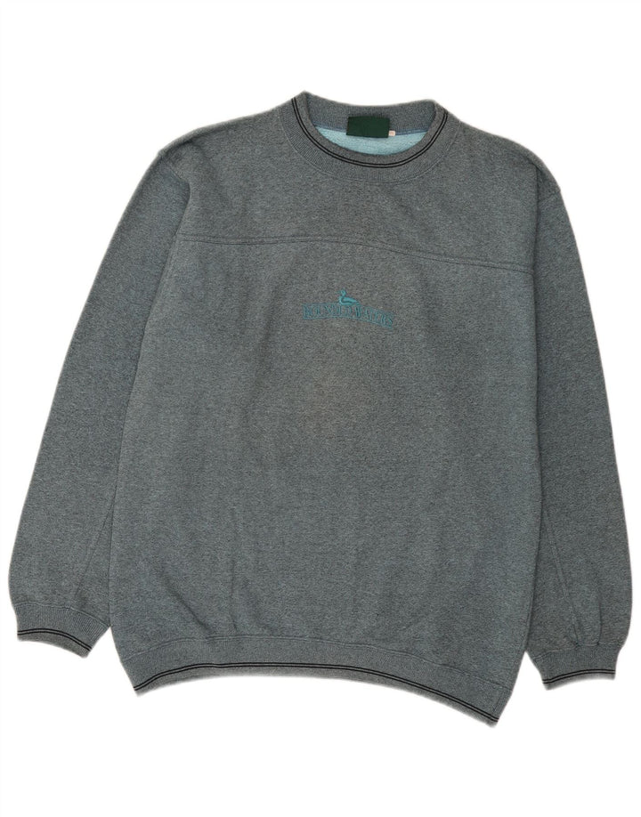 Bounded Waters Herren-Sweatshirt-Pullover aus mittelgrauer Baumwolle