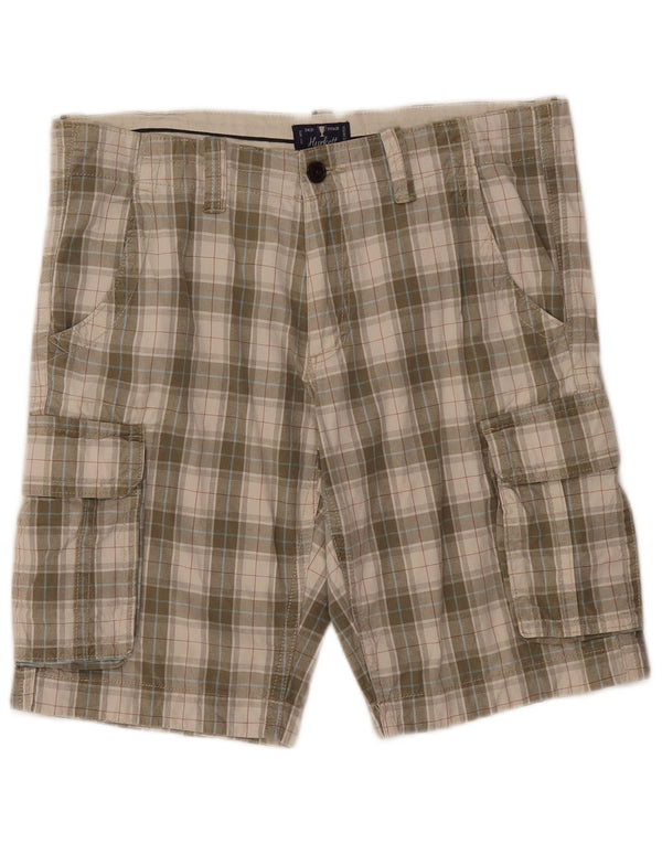 VINTAGE Mens Cargo Shorts IT 50 Large W38  Green Check