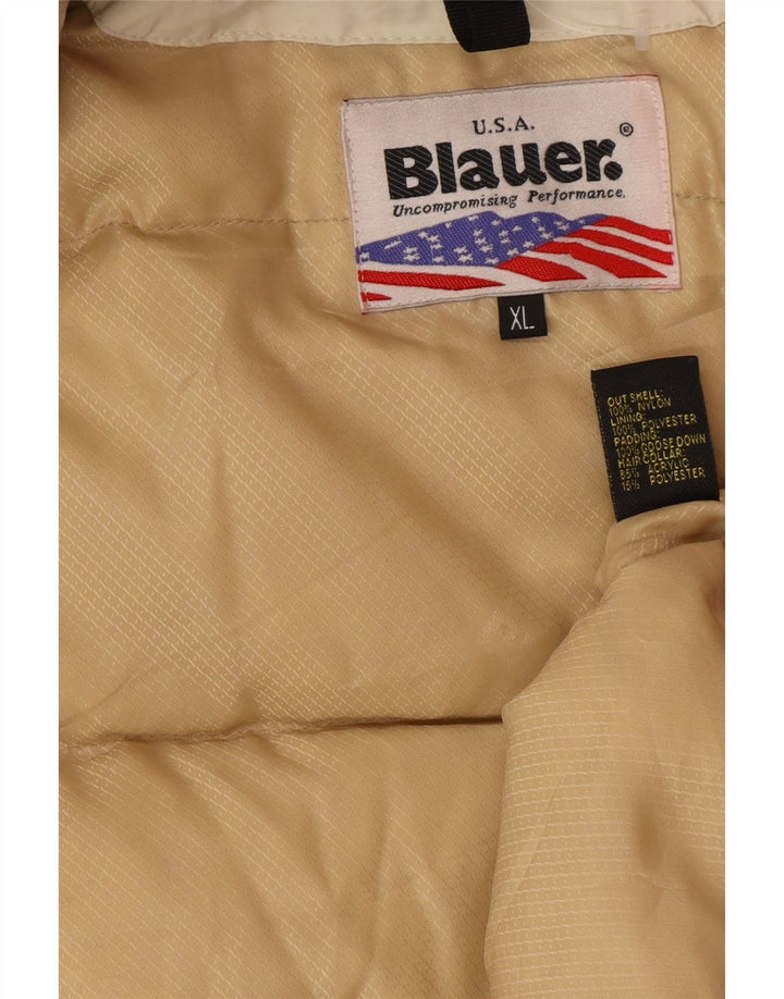 Blauer Womens Military Wattierte Jacke UK 18 XL Beige Nylon