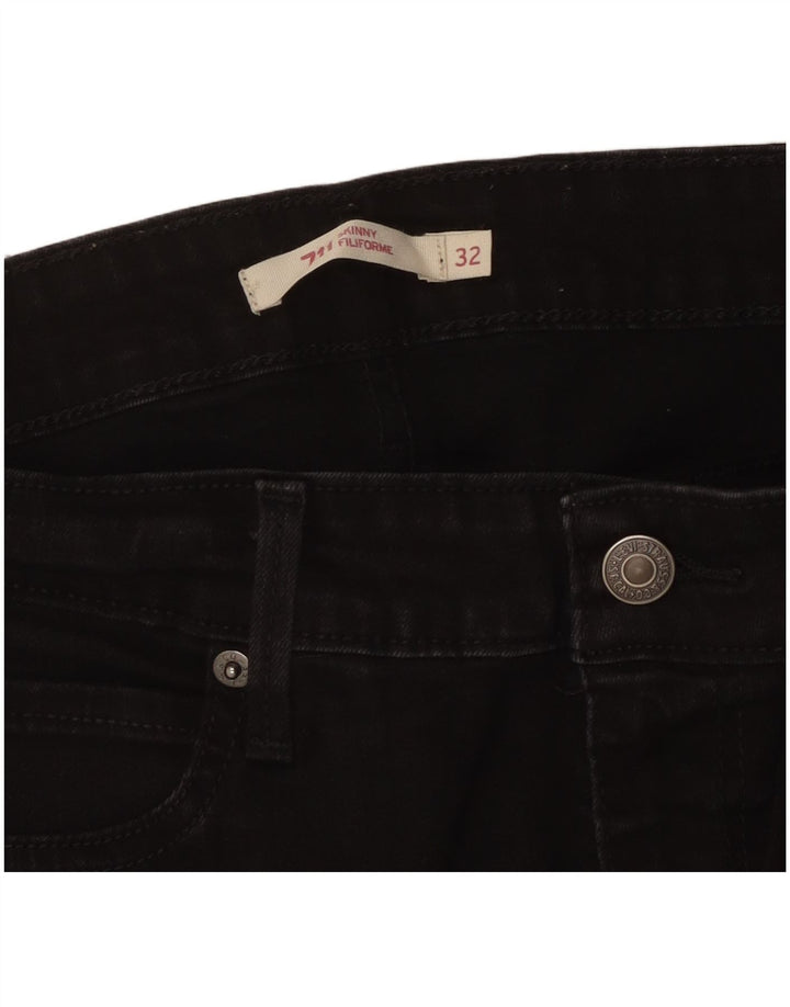 Levi's Damen 711 Skinny Jeans W32 L30 Schwarz