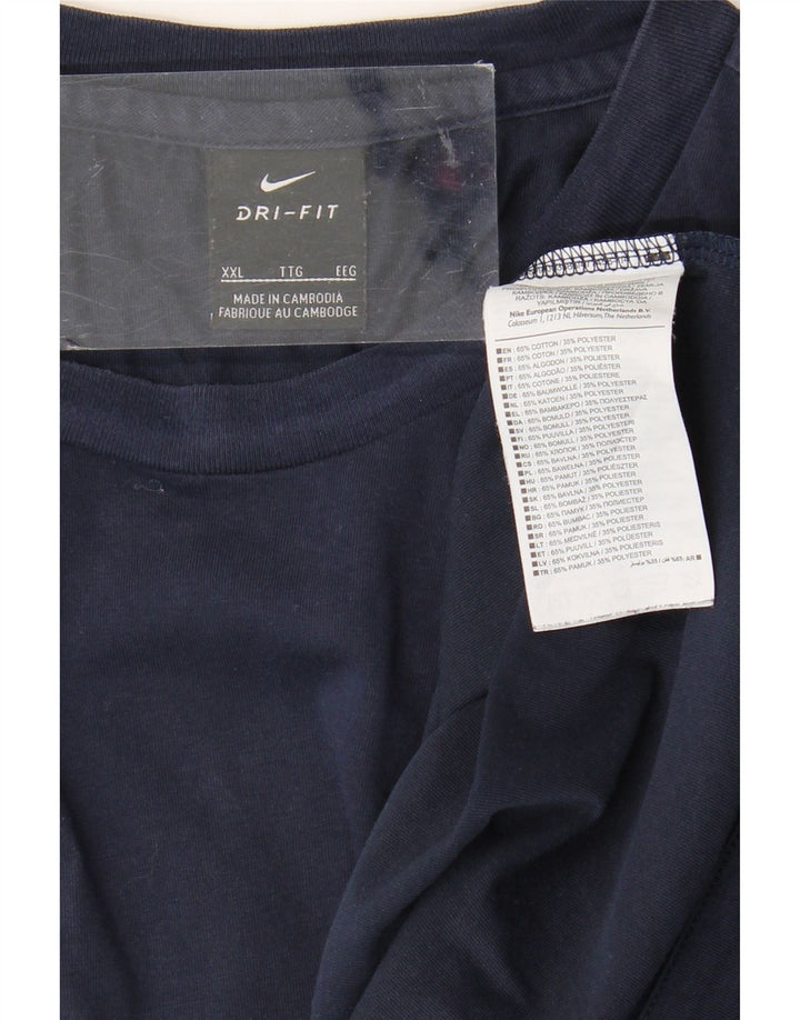 Nike Herren Dri Fit T-Shirt 2XL Marineblau Baumwolle