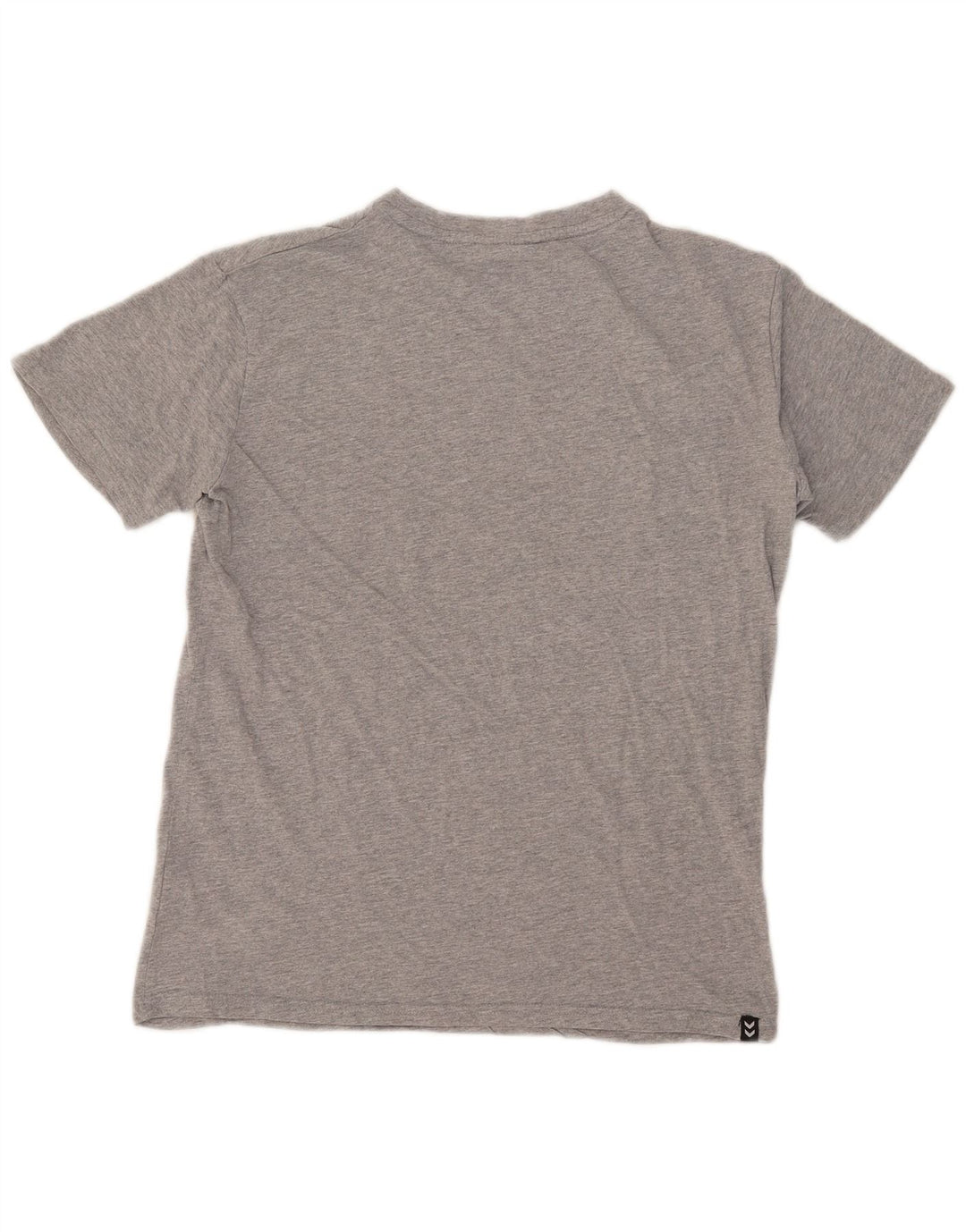 Hummel Herren Grafik-T-Shirt-Oberteil aus mittelgrau gesprenkelter Baumwolle