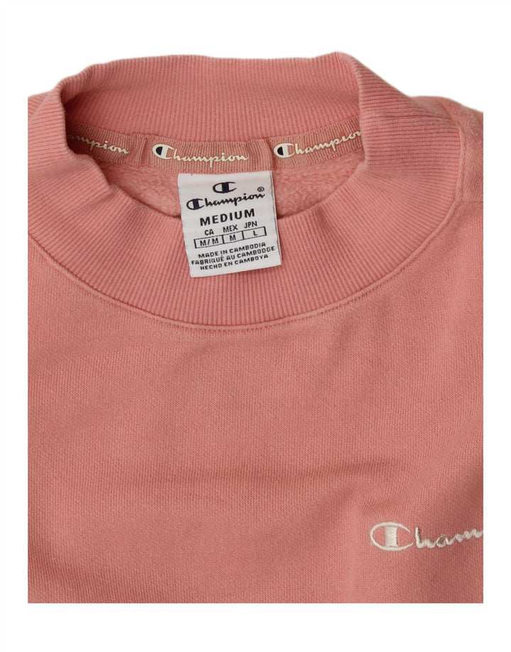 Champion Damen Crop Loose Fit Sweatshirt Pullover UK 14 Mittelrosa