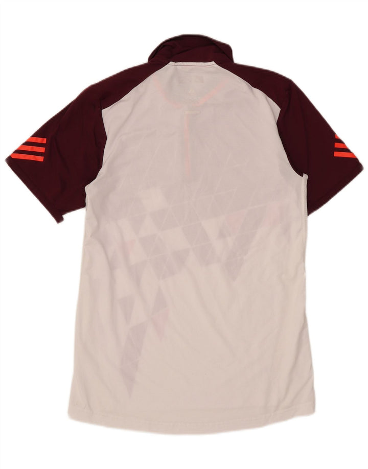 Adidas Herren Climacool Poloshirt, klein, Burgunderrot, Farbblock