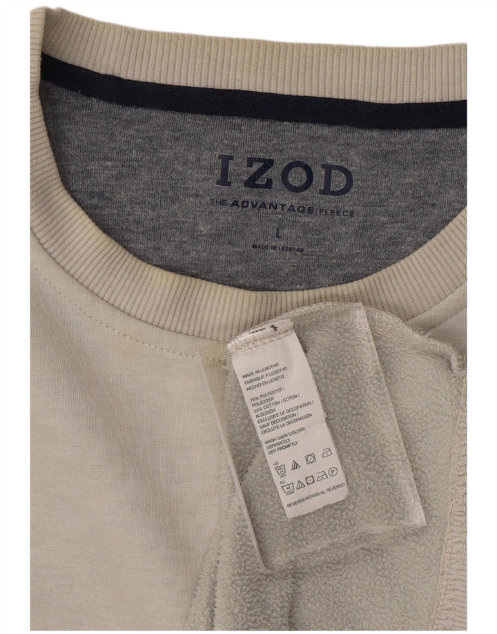 IZOD Mens Sweatshirt Jumper Large Grey Polyester
