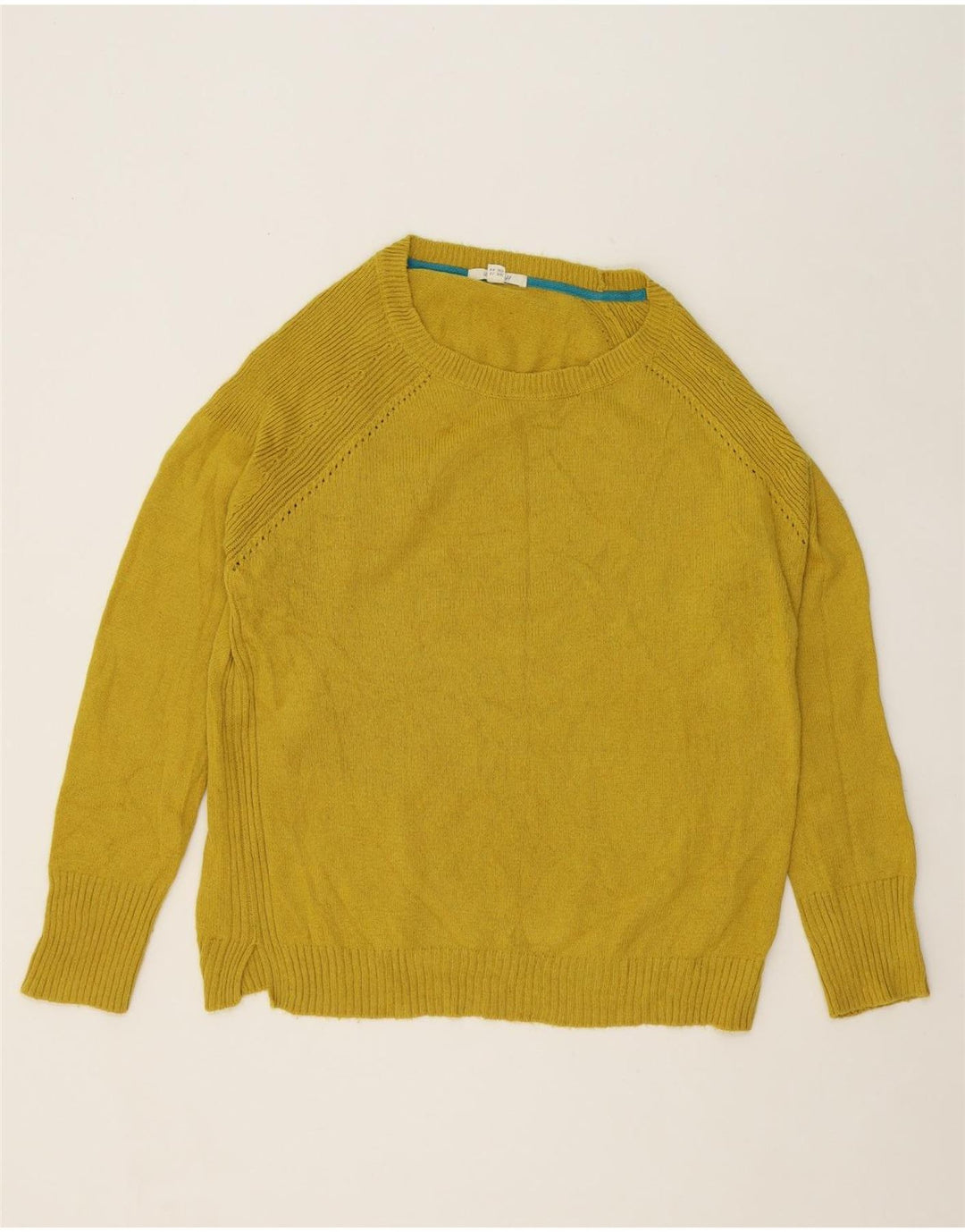 WHITE STUFF Womens Oversized Boat Neck Jumper Sweater UK 16 Large Yellow Vintage White Stuff and Second-Hand White Stuff from Messina Hembry 