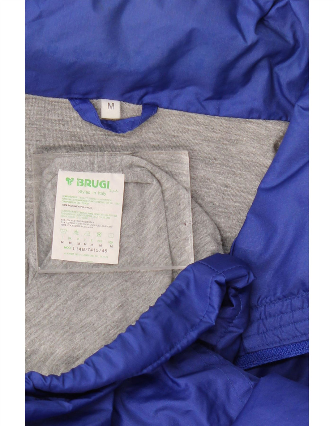 Brugi Herren-Windjacke mit Kapuze, UK 38, mittelgroß, Marineblau, Farbblock