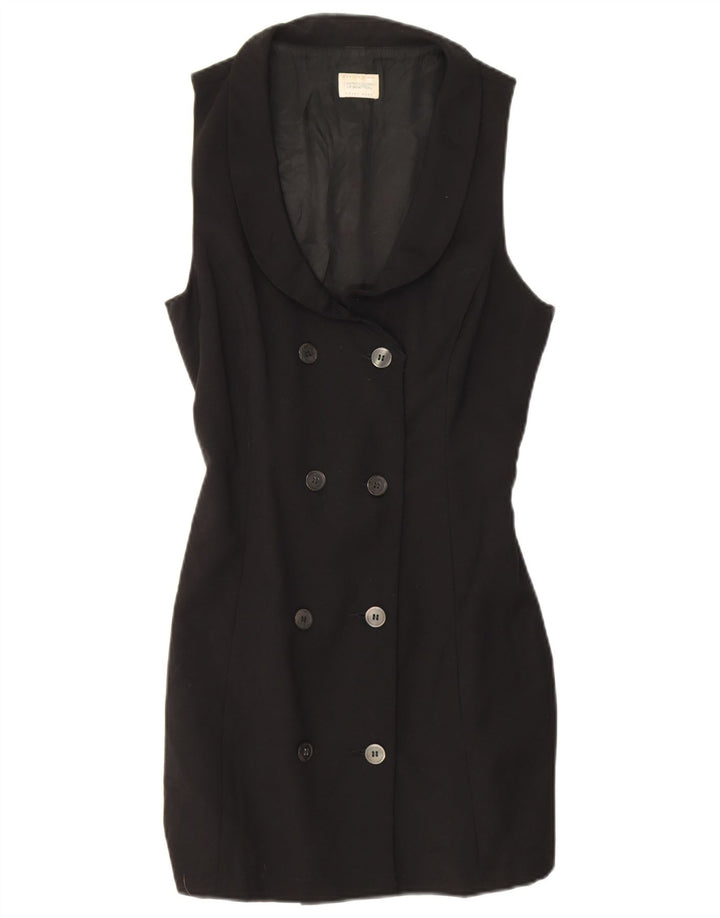 Benetton Damen Longline ärmellose Blazerjacke IT 44 Mittelschwarz