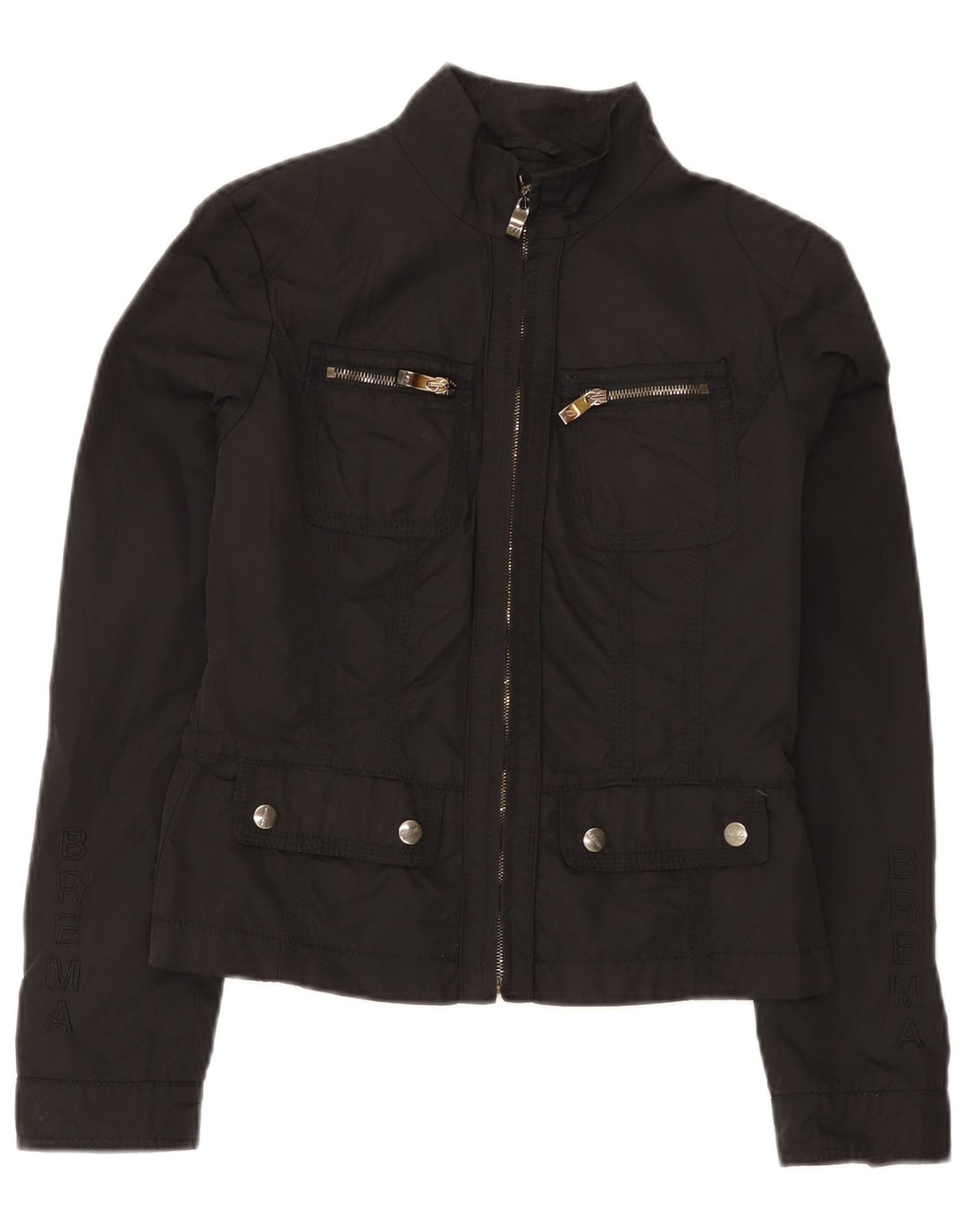 Brema Womens Graphic Utility Jacke IT 44 Mittelschwarzes Polyamid