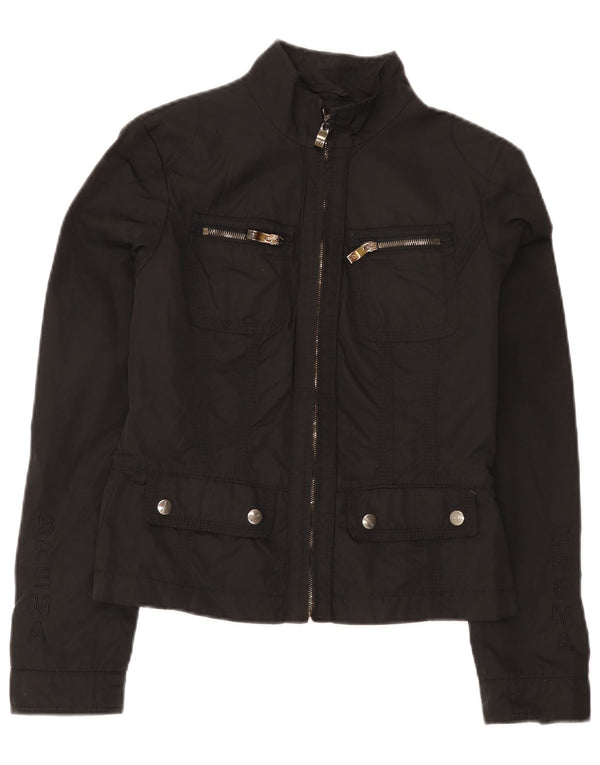 Brema Womens Graphic Utility Jacke IT 44 Mittelschwarzes Polyamid