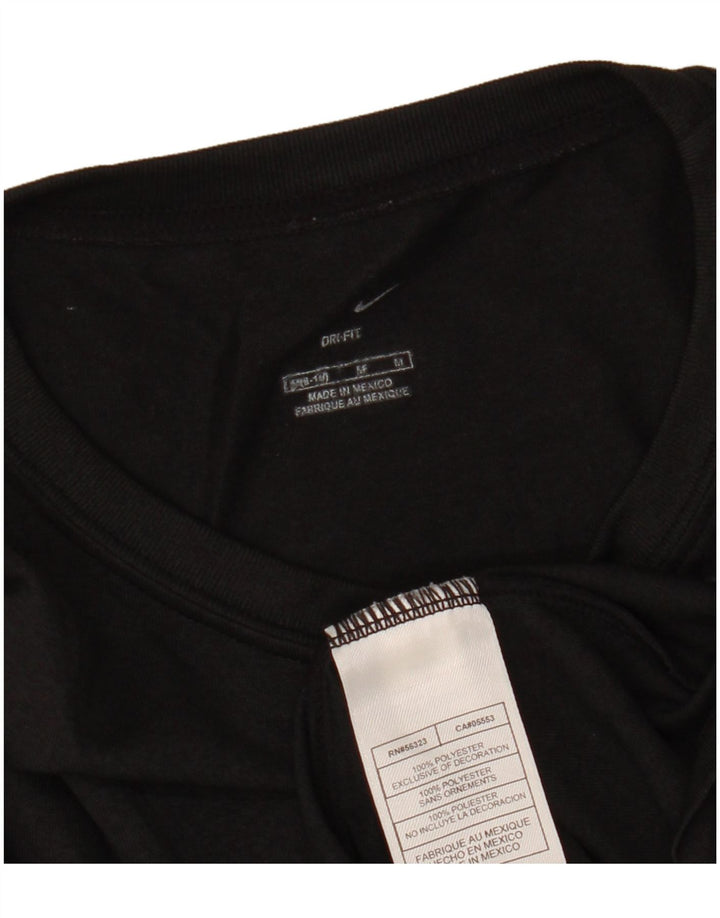 NIKE Damen Dri Fit Top Langarm US 8/10 Mittelschwarzes Polyester