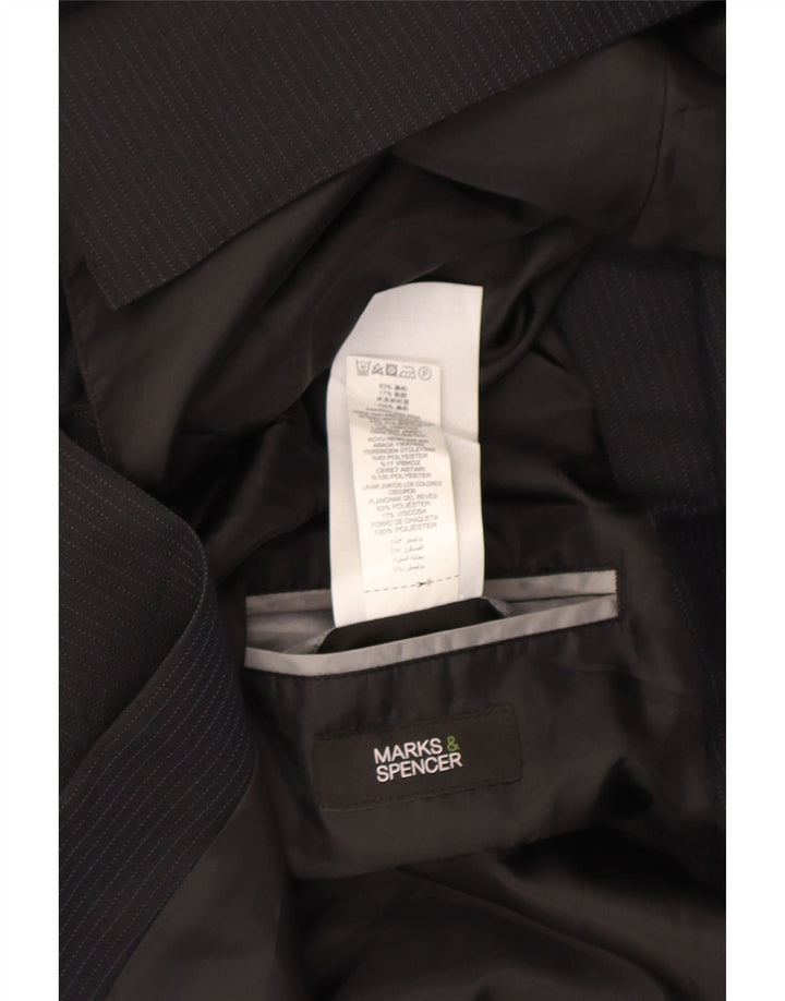 Marks & Spencer Herren-Blazer mit 3 Knöpfen, UK 44, XL, Marineblau, Nadelstreifen