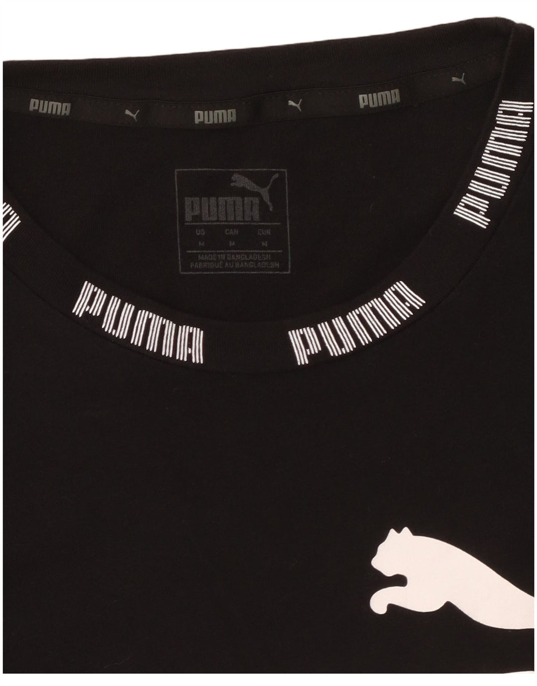 PUMA Damen Graphic T-Shirt Top UK 14 Medium Schwarz