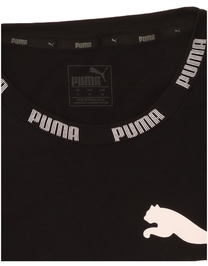 PUMA Damen Graphic T-Shirt Top UK 14 Medium Schwarz