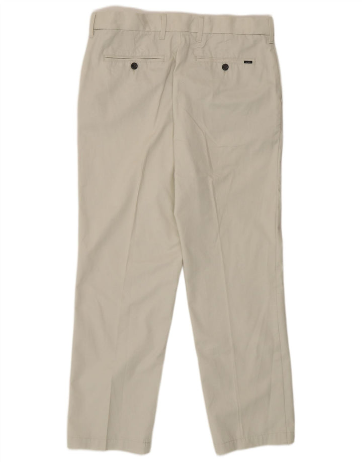 Marks & Spencer Herren-Chinohose mit normaler Passform, W34 L29, weiße Baumwolle