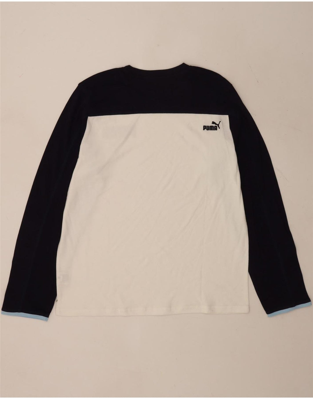 Puma Herren Graphic Top Langarm XL Weiß Colourblock Baumwolle