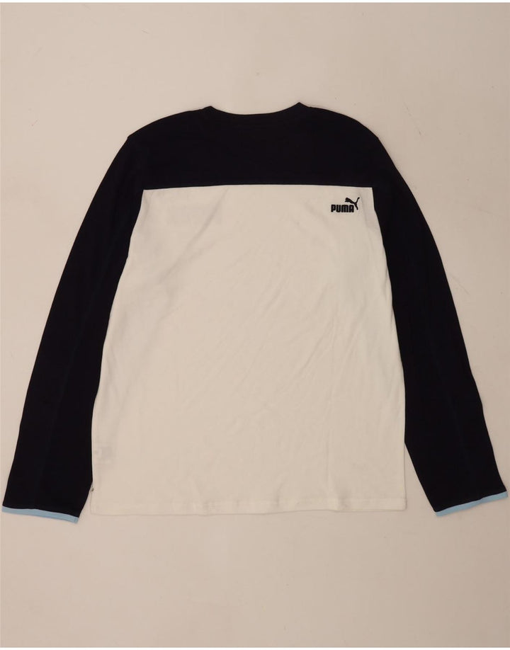 Puma Herren Graphic Top Langarm XL Weiß Colourblock Baumwolle