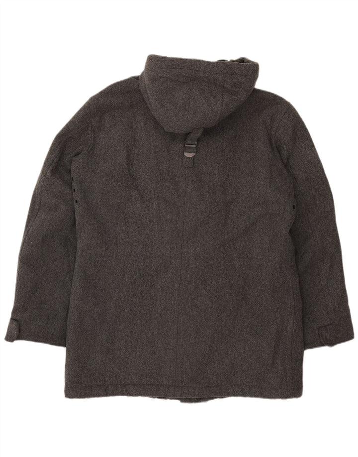 Marc O'Polo Herren-Jacke mit Kapuze, gepolstert, UK 40, große graue Wolle
