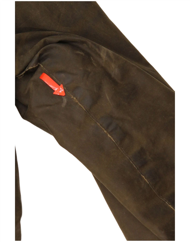 Barbour Damen-Jacke aus gewachster Baumwolle mit Kapuze, UK 12, mittlere Khaki-Baumwolle