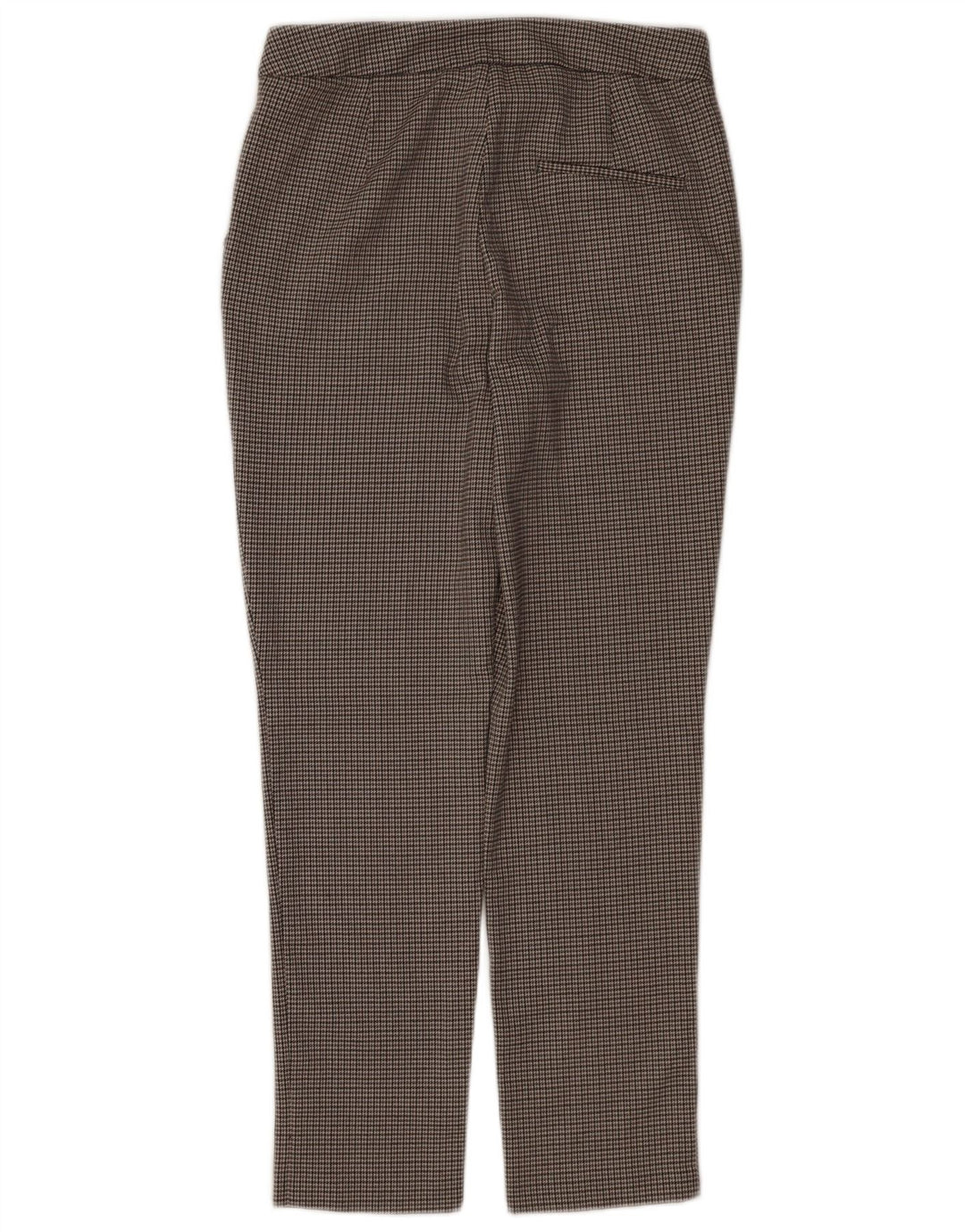 Zara Slim Chino-Hose für Damen, mittelgroß, W28, L26, graues Hahnentritt-Polyester