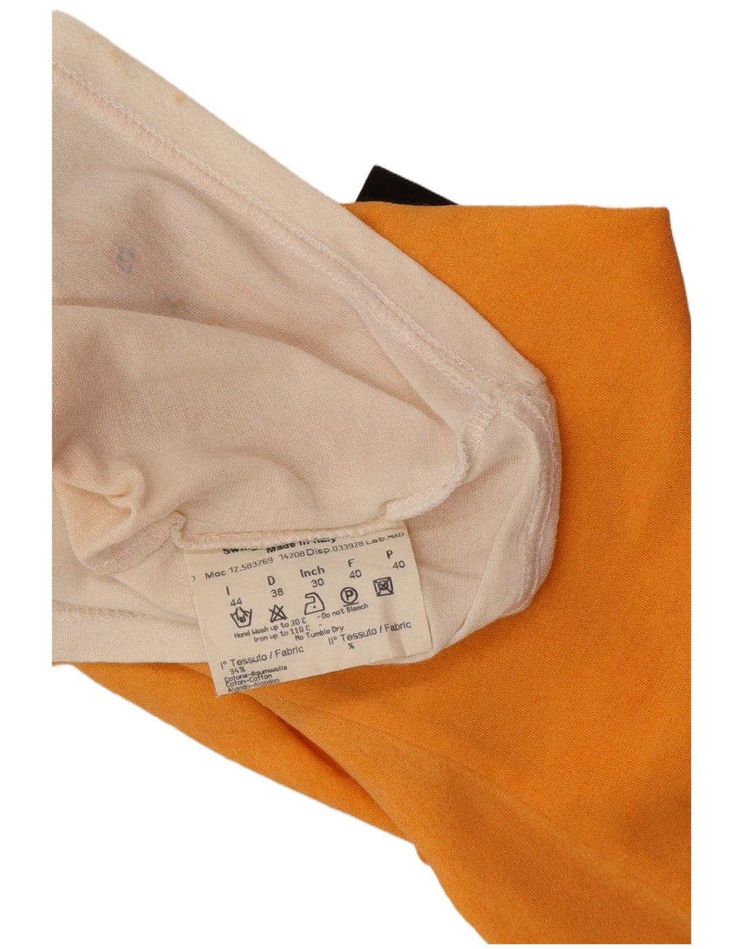 FENDI Damen T-Shirt Top IT 44 Medium Orange Colourblock Baumwolle