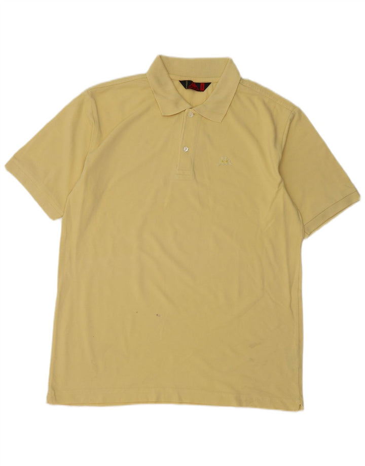 Kappa Herren-Poloshirt, groß, gelbe Baumwolle