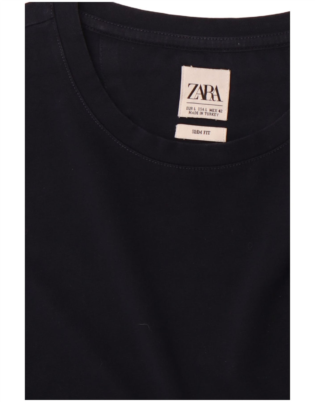Zara Herren Slim Fit T-Shirt Top Large Marineblau