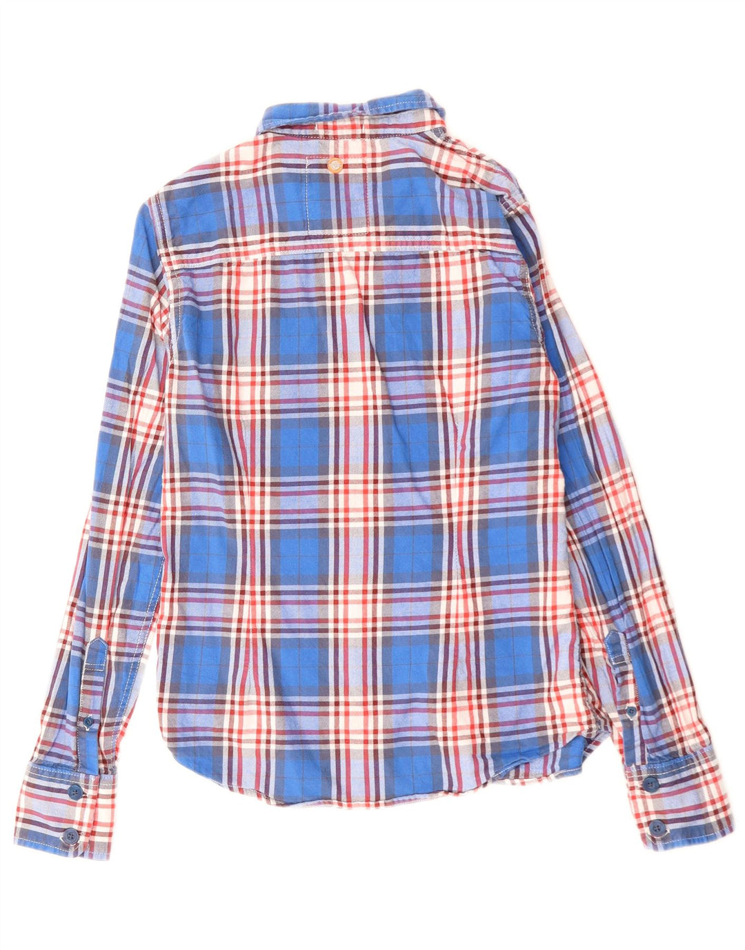SUPERDRY Flanellhemd für Damen, UK 12, mittelblau kariert, Baumwolle