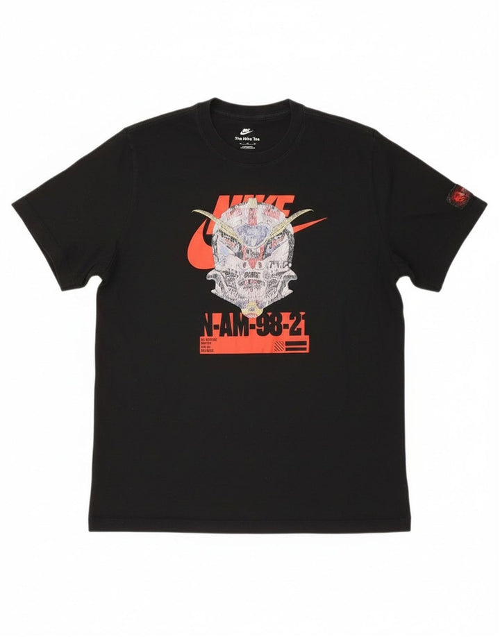 Nike Herren-T-Shirt mit Grafik, XL, schwarze Baumwolle