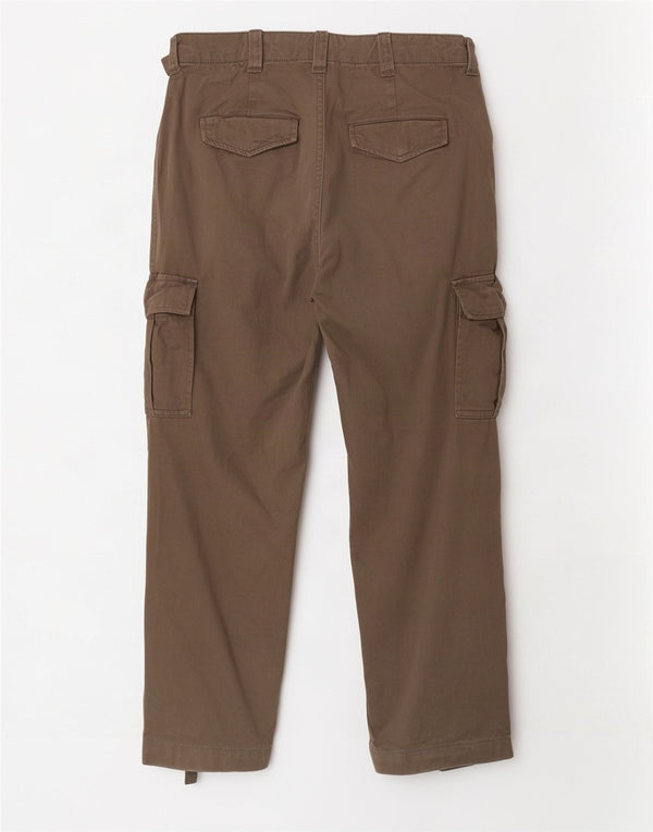 Joe Browns Womens Straight Cargo Trousers UK 8 Small W26 L26 Khaki Cotton