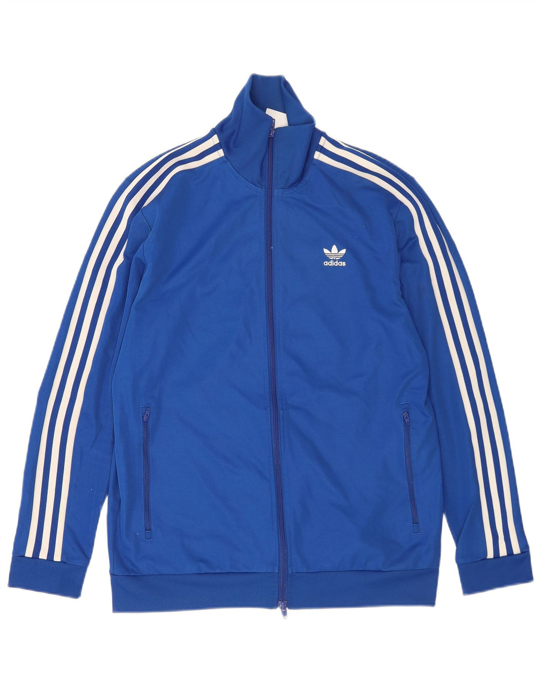 Adidas Herren-Trainingsanzug-Top-Jacke aus mittelblauer Baumwolle