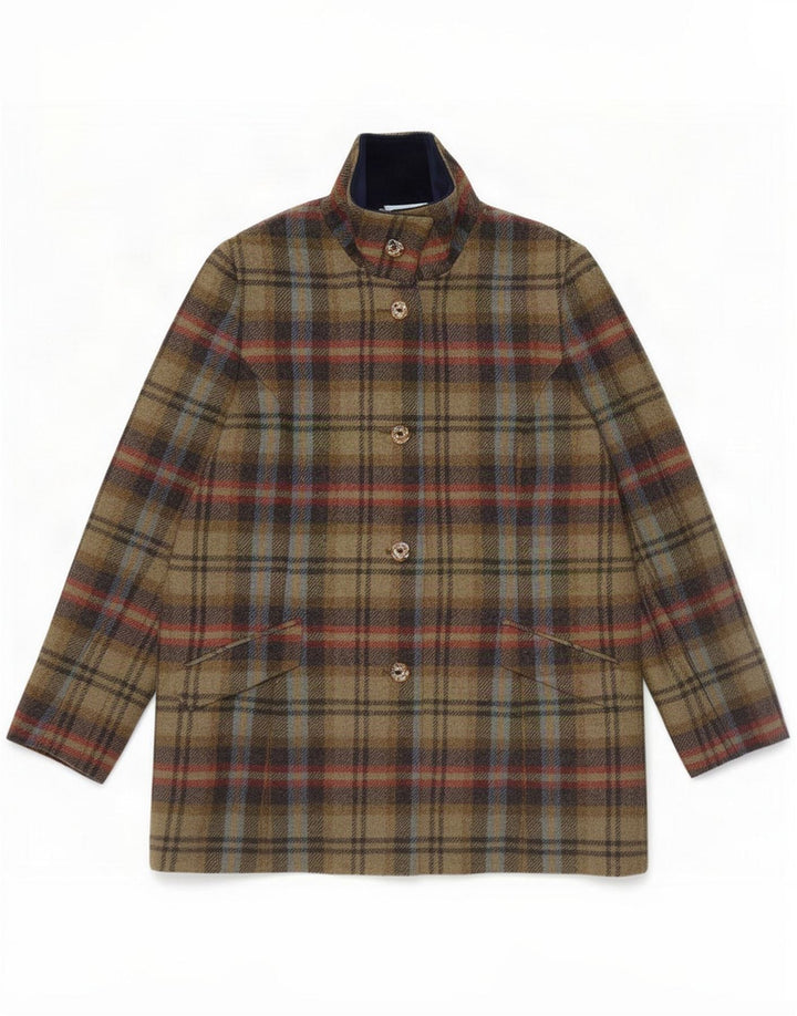 Magee Damenmantel UK 14 Medium Khaki Plaid Wool