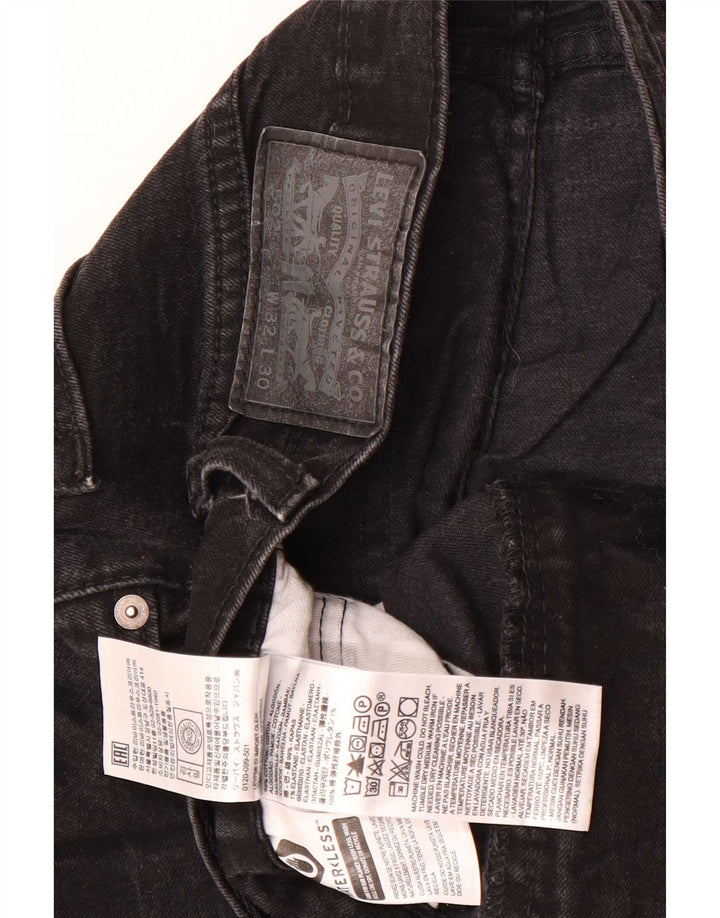 Levi's Herren 502 Tapered Jeans W32 L27 Schwarze Baumwolle