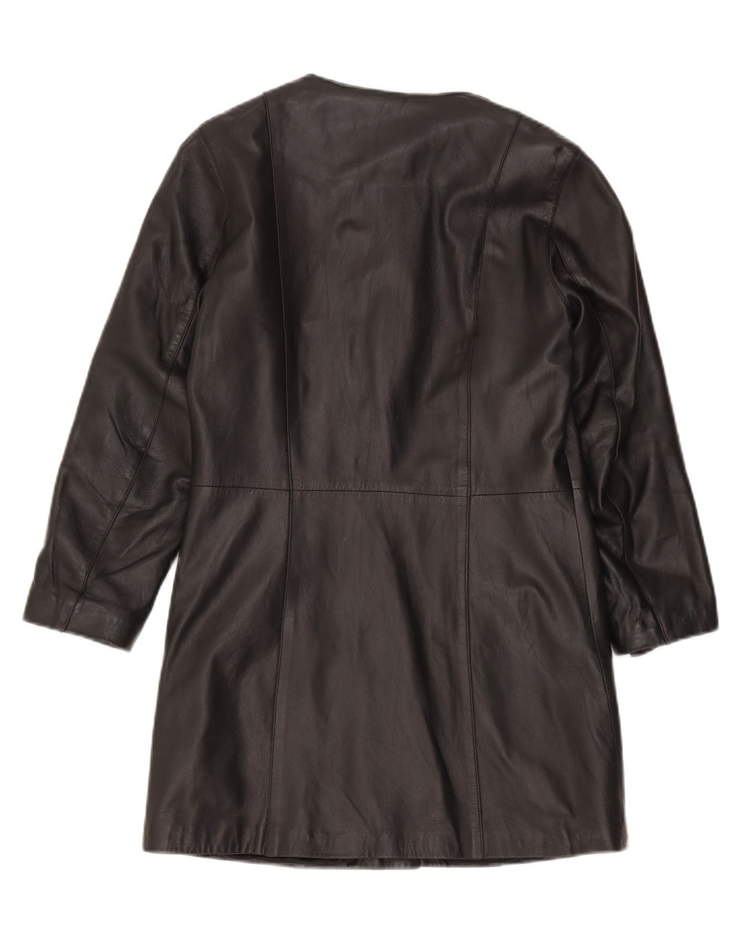 Zen Damen Ledermantel IT 42 Mittelschwarzes Leder