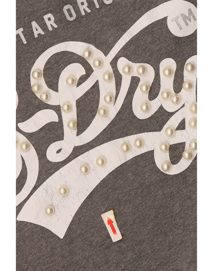 Superdry Damen-Sweatshirt in Übergröße, Größe UK 14, Mittelgrau, Farbblock