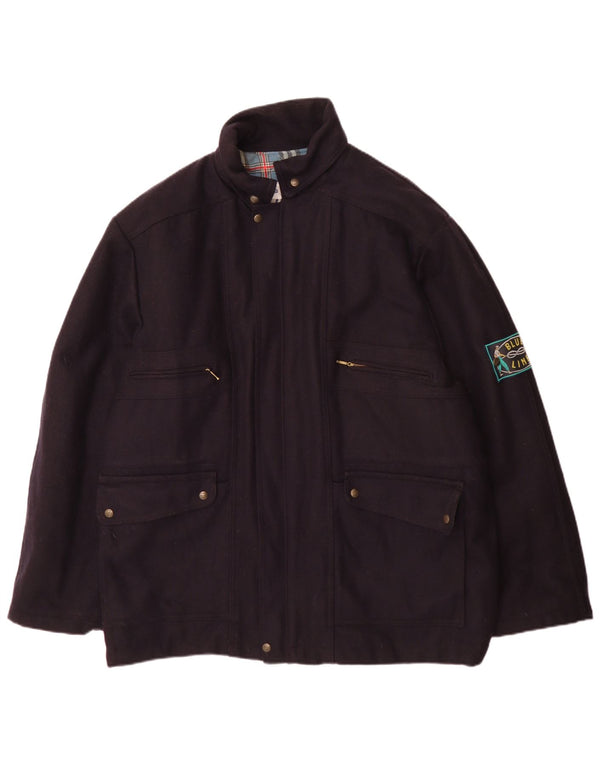 Vintage Herren Yachting Windjacke Mantel UK 42 XL Marineblau
