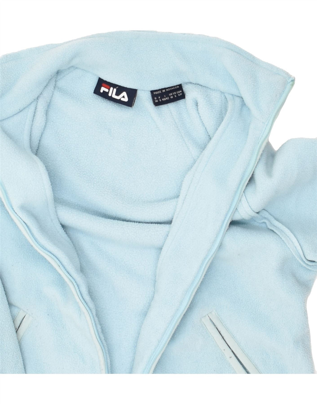 FILA Womens Fleece Jacket UK 10 Small  Blue Polyester | Vintage Fila | Thrift | Second-Hand Fila | Used Clothing | Messina Hembry 