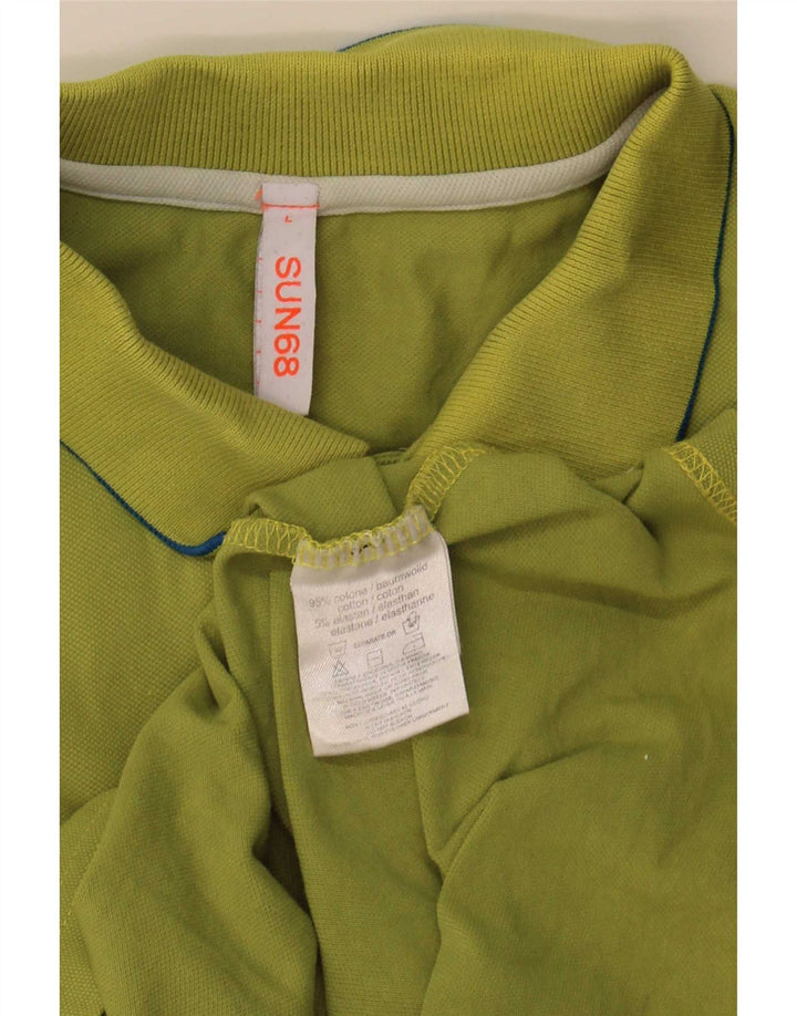 Sun68 Herren-Poloshirt, groß, grüne Baumwolle