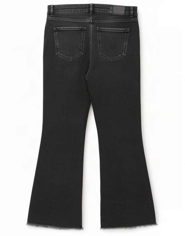 Massimo Dutti Damen Schlagjeans EU 36 XS W26 L26 Schwarze Baumwolle