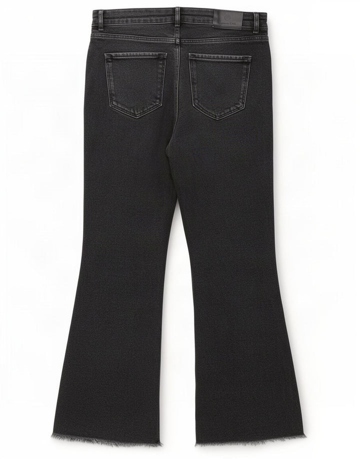 Massimo Dutti Damen Schlagjeans EU 36 XS W26 L26 Schwarze Baumwolle