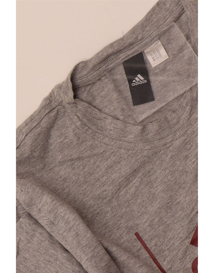 ADIDAS Herren Grafik-T-Shirt-Oberteil Mittelgrau meliert