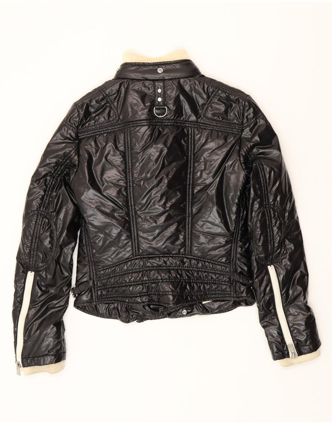 MONTECORE Damen Crop Wattierte Jacke IT 42 Mittelschwarzes Polyamid