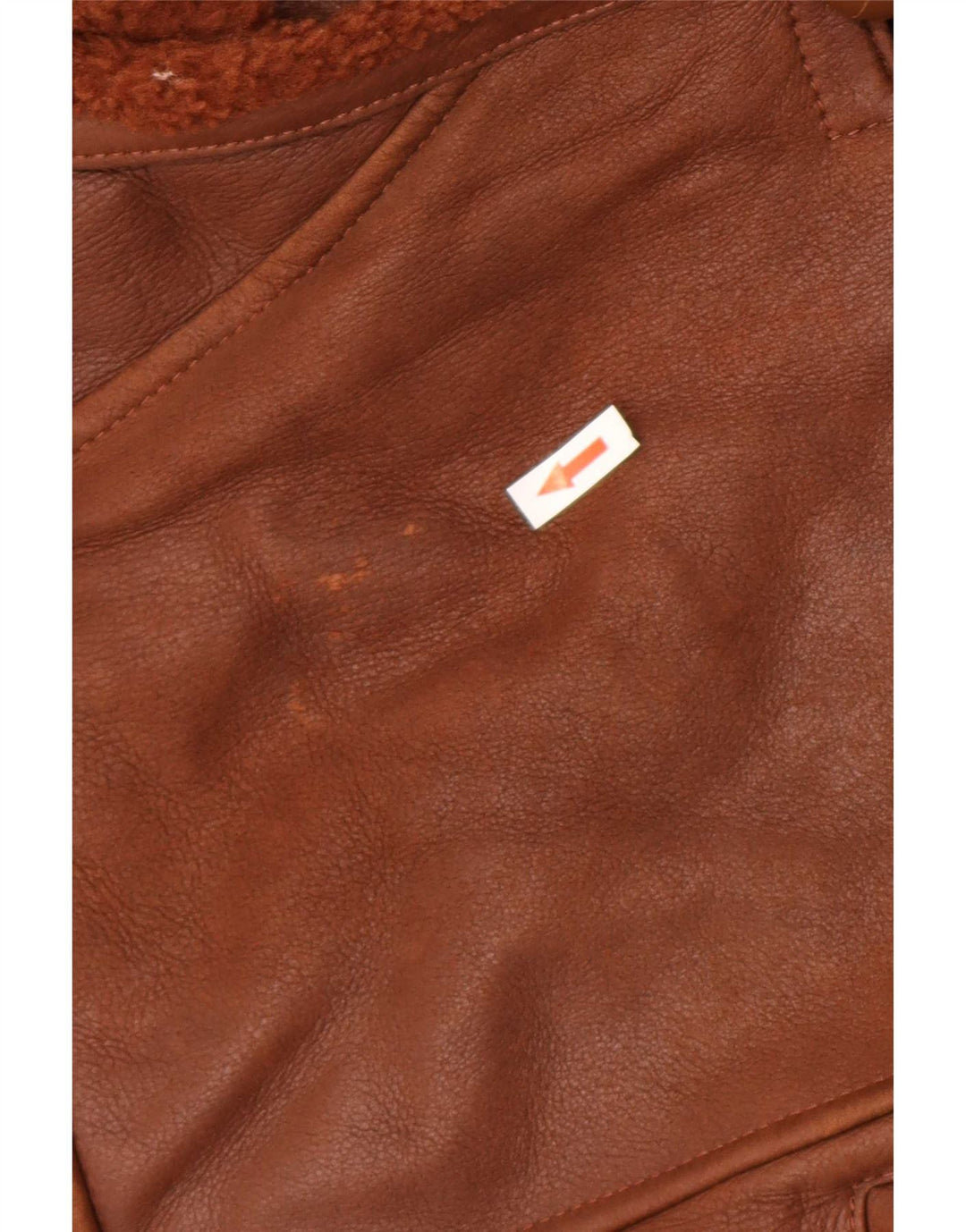 Vintage Damen Übergroße Lammfelljacke EU 42 Groß Braun