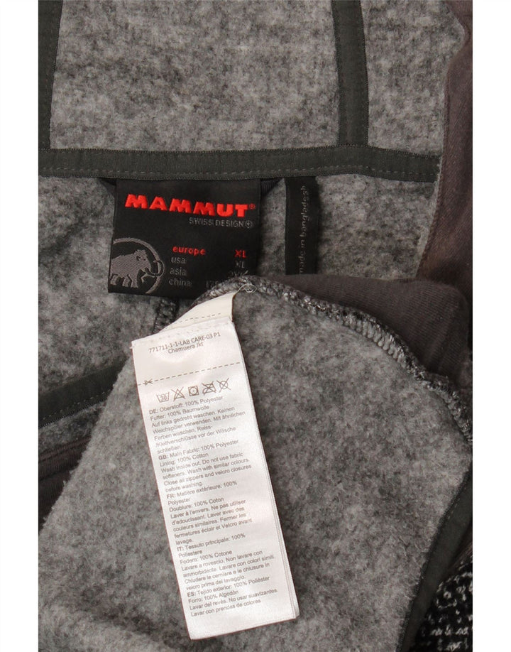 Mammut Womens Zip Hoodie Pullover UK 18 XL Grau Herringbone Polyester