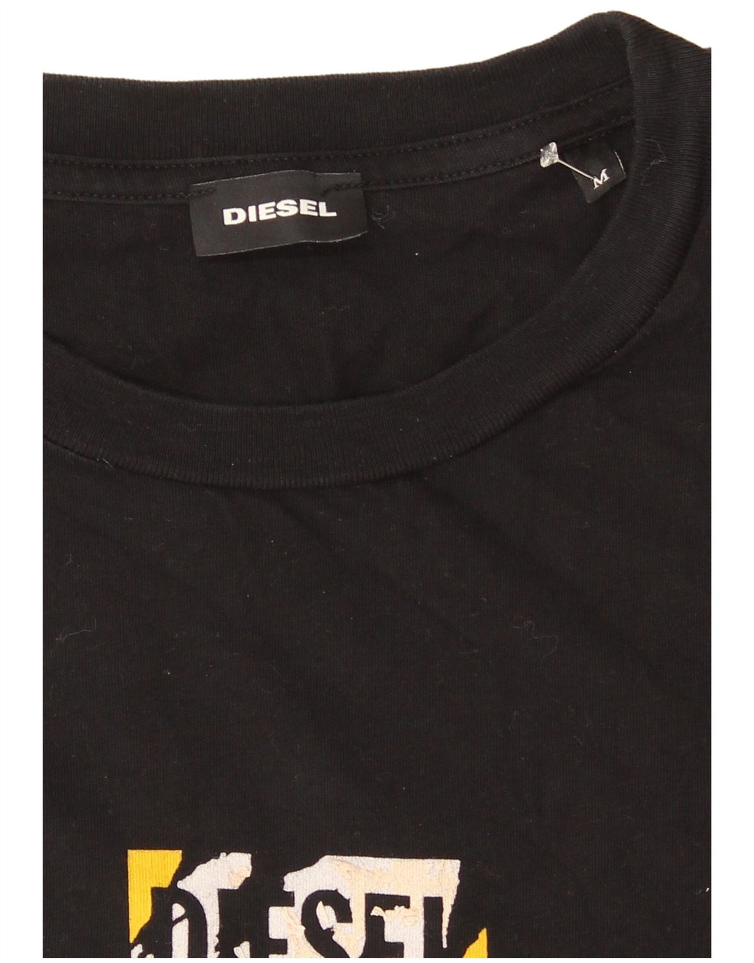 Diesel Herren Graphic T-Shirt Top Medium Schwarz
