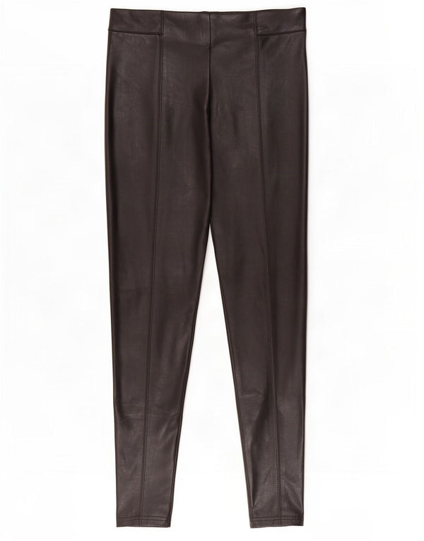 Marks & Spencer Damen-Leggings aus Kunstleder, UK 14, Größe L, Schwarz, Polyester
