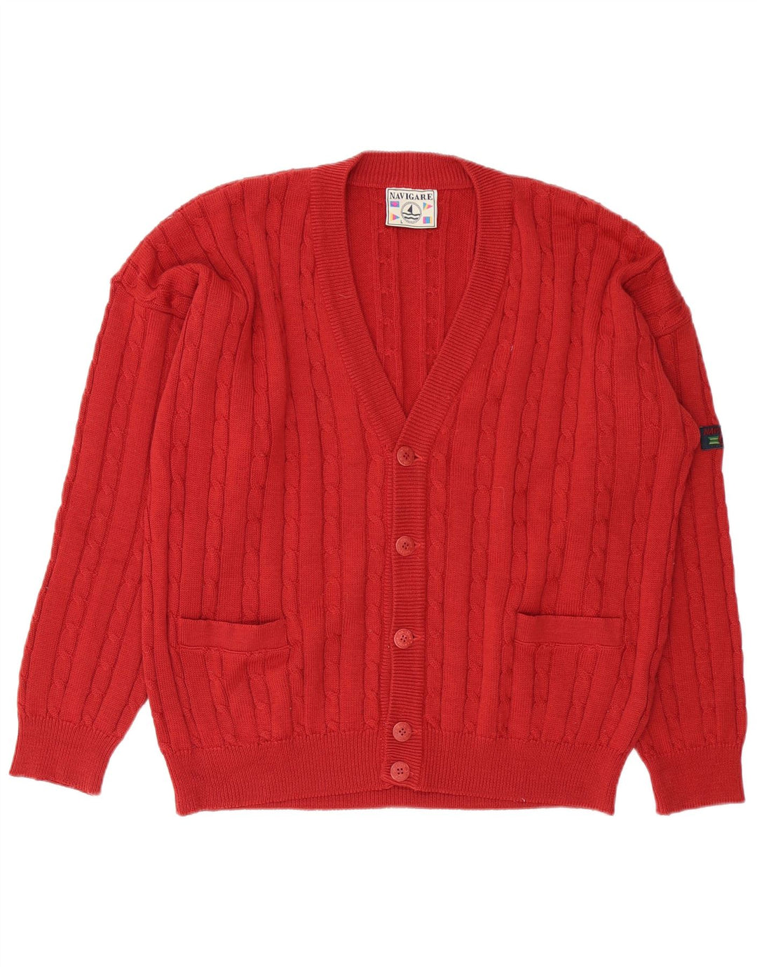 NAVIGARE Herren-Cardigan, Pullover, Größe L, Rot