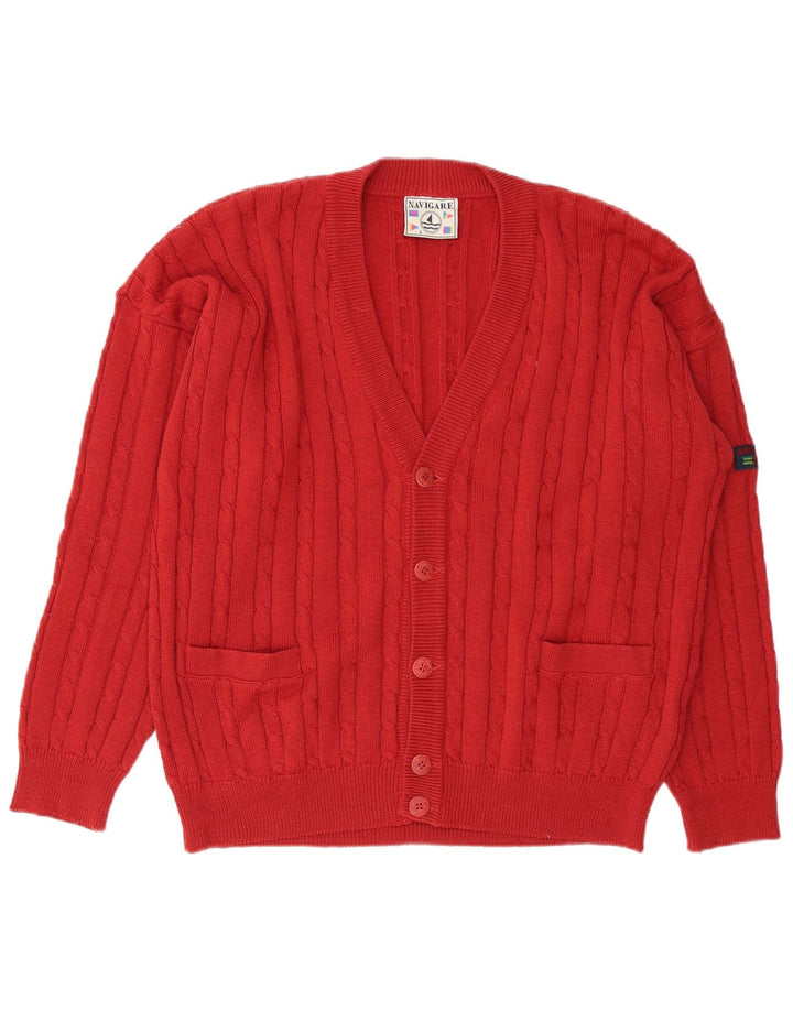 NAVIGARE Herren-Cardigan, Pullover, Größe L, Rot